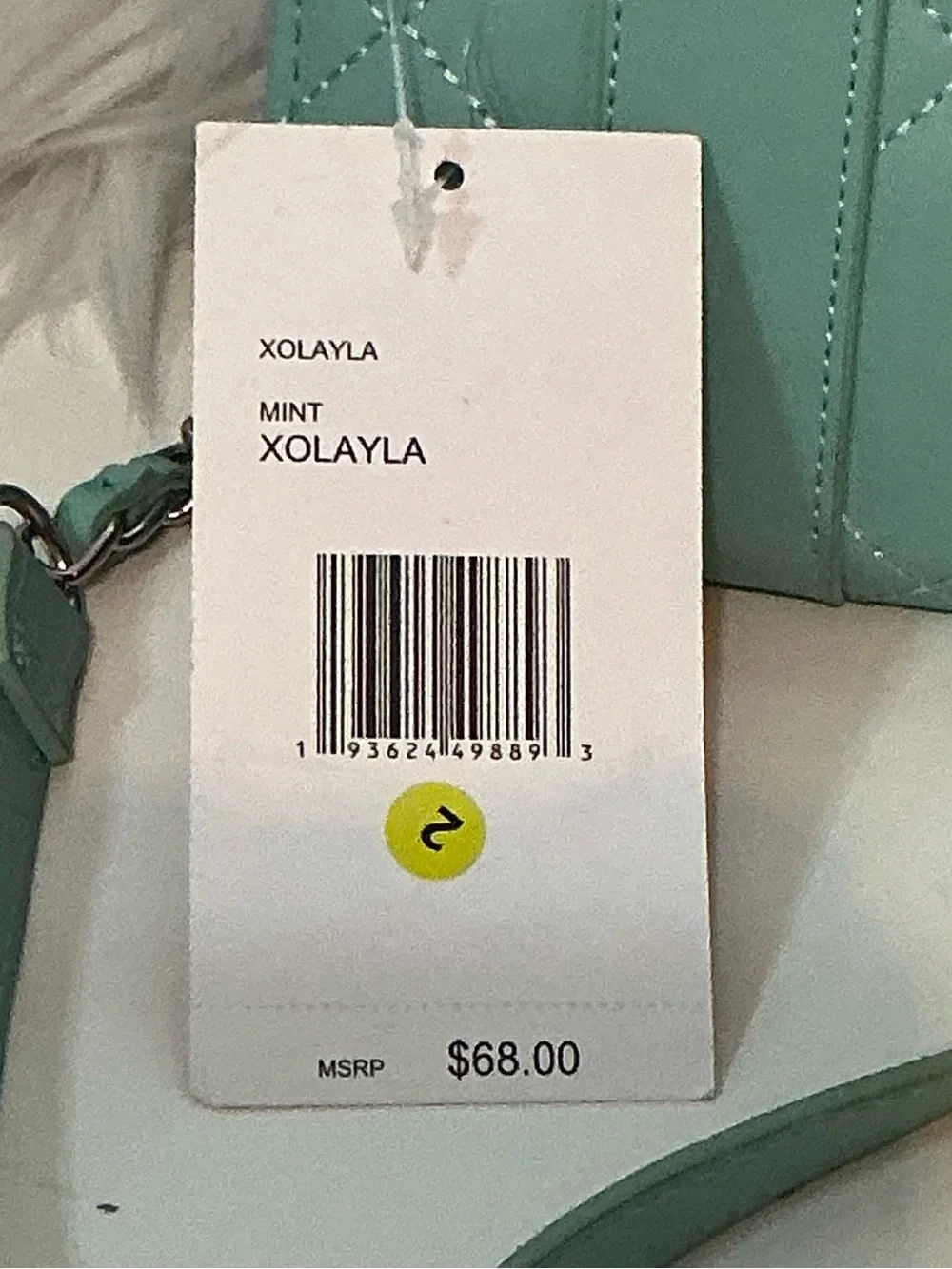 Betsey Johnson NWT XOLAYLA Mint Quilted Leather Top-Handle Mini Crossbody Bag